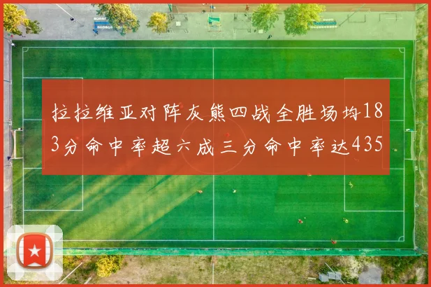 拉拉维亚对阵灰熊四战全胜场均183分命中率超六成三分命中率达435